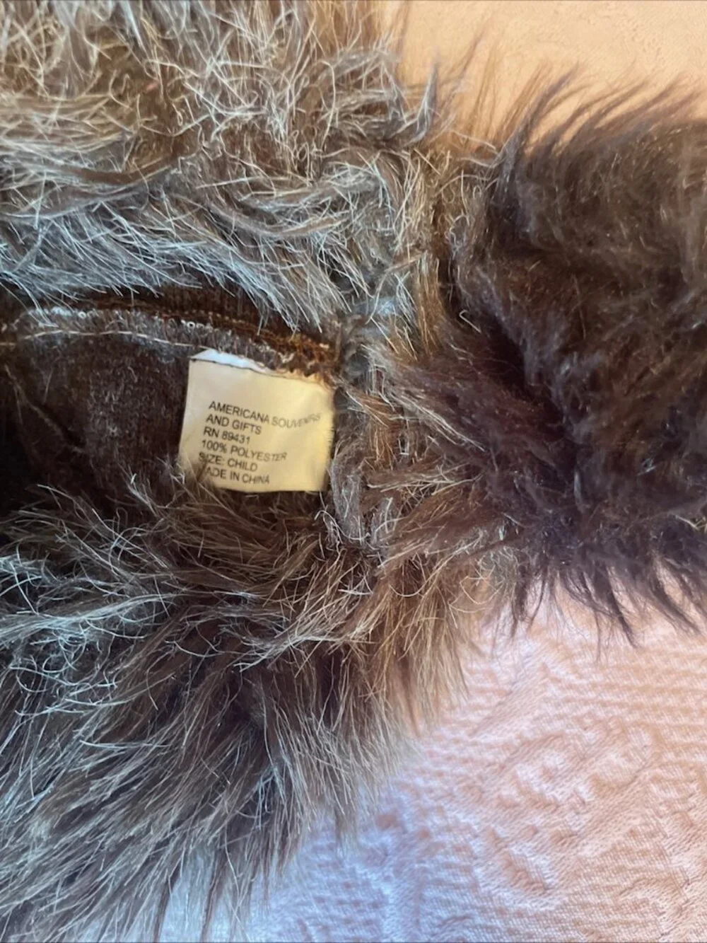 Coon Skin Fur Cap Daniel Boone Davy Crockett Child's Hat
